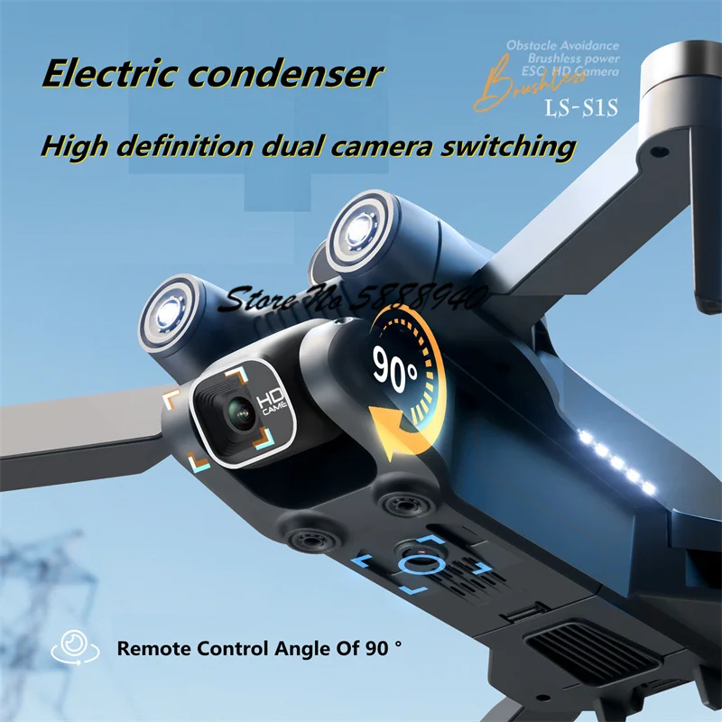 Drone S1S Rc Quadcopter - Drone Pieghevole con Telecomando, Flusso Ottico